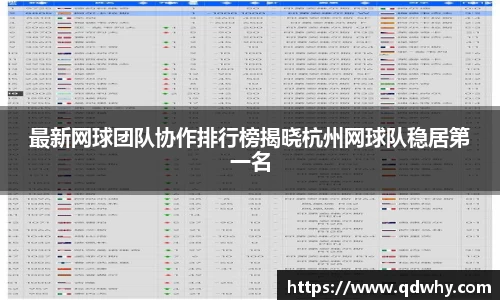 最新网球团队协作排行榜揭晓杭州网球队稳居第一名