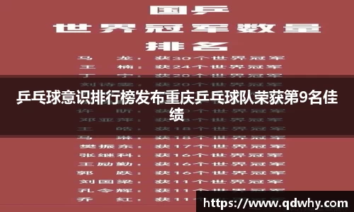 乒乓球意识排行榜发布重庆乒乓球队荣获第9名佳绩