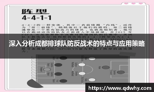 深入分析成都排球队防反战术的特点与应用策略