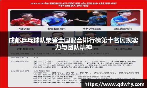 成都乒乓球队荣登全国配合排行榜第十名展现实力与团队精神